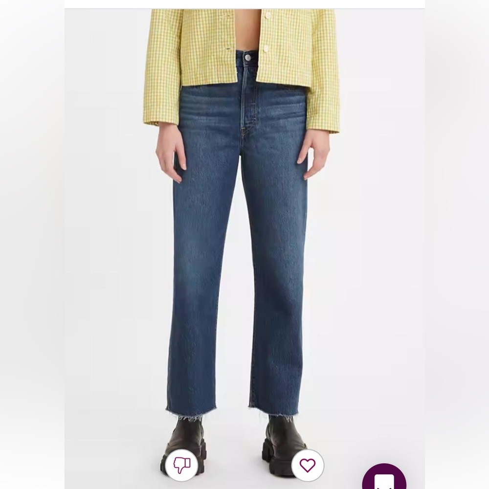Levi’s premium women’s ribcage straight ankle jeans size 30 raw hem